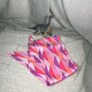 Vintage Pinks and Purples Wavy Asymmetrical Neck Tie Scarf